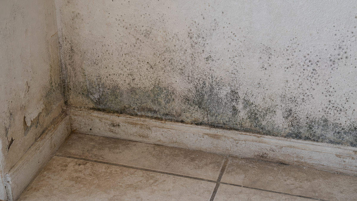 How Fast Mold Grows After Water Damage Mold beginning to grow on a damp wall after water damage in a Tucson Arizona home